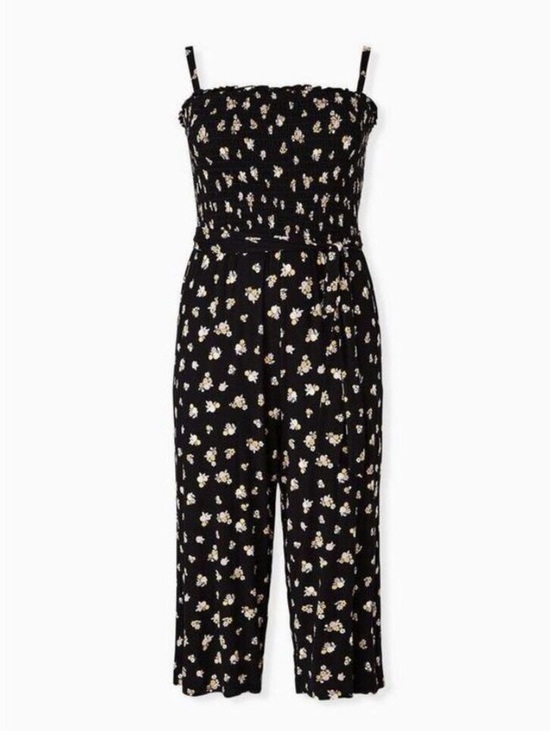 torrid Pants - Smocked black Floral Jumpsuit torrid 0x NWT